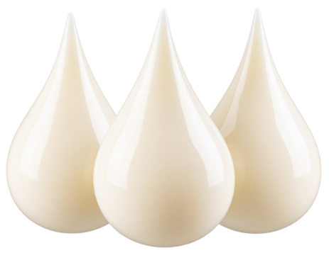 Three Mayonnaise Drops in Diagonal Line, isolated on transparent background - Powered by Adobe