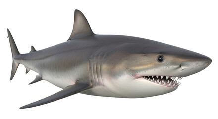 Obraz premium Isolated Great White Shark