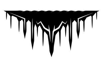 Sharp Icicle Silhouette Winter Drawing