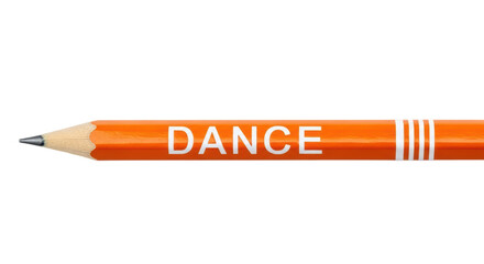 Isolated Orange Pencil with the word DANCE