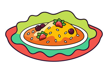 Top View Mexican Enchiladas with Beans Vector