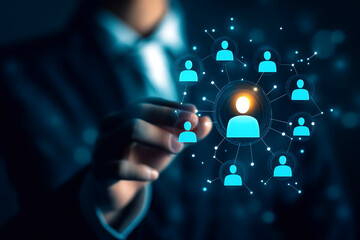 HR concept. A company focusing on human resource strategies to recruit top talent and manage people. Human resource management. Recruiting talent