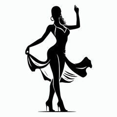 Silhouette of a flamenco dancer expressing passion and elegance in dynamic pose