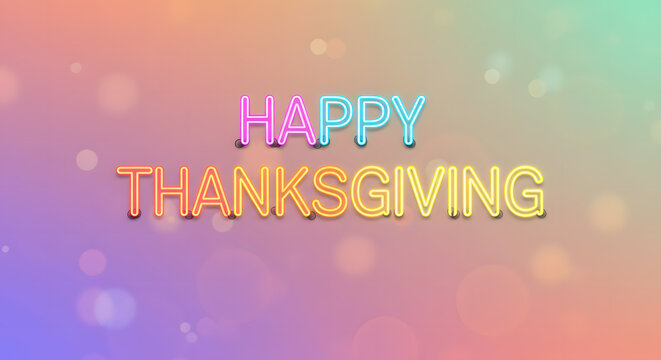 Happy Thanksgiving Colorful Festive Greeting Card Design