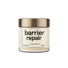 Barrier Repair Cream in Glass Jar with Gold Lid - Skincare Product Mockup