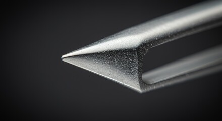 Macro Close-up of a Sleek, Metallic Vegetable Peeler Tip