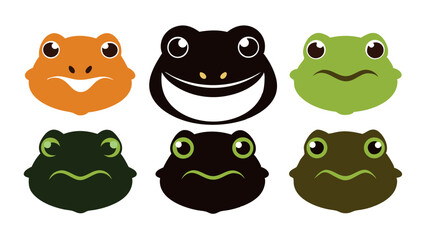 Fototapeta premium frog colorful set silhouettes vector 