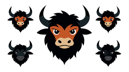 Bull head mascot buffalo logo template vector illustration
