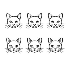 Fototapeta premium A set of black and white cat's image