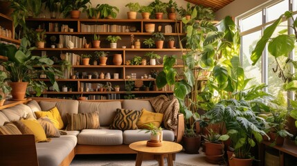 Fototapeta premium monstera living room plants