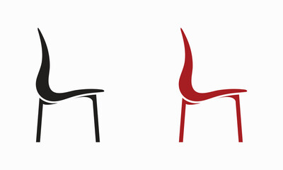 Vector black and red chair design.