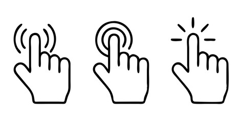 Obraz premium Hand click icons set. Vector illustration