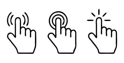 Hand click icons set. Vector illustration