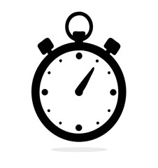 Stopwatch icon with shadow. Vector illustration