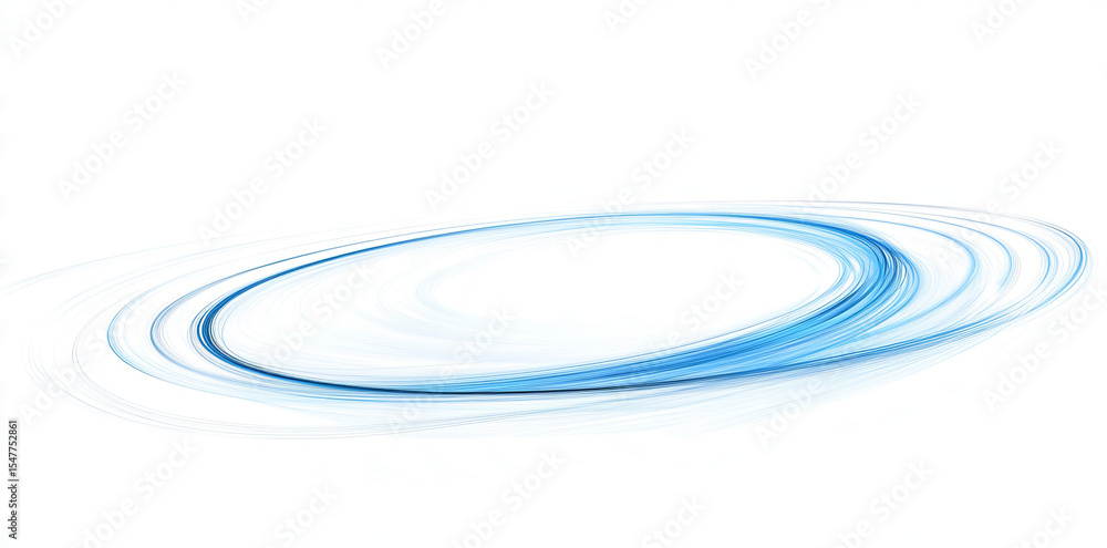 Poster blue curved lines in the shape of an oval on a transparent background