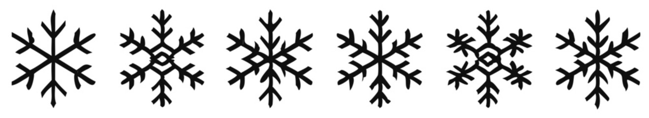 Snowflake different icons. Vector illustrator