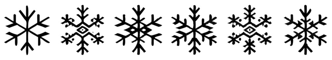 Snowflake different icons. Vector illustrator