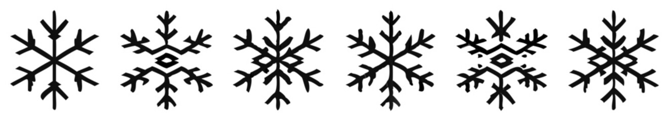 Snowflake different icons. Vector illustrator