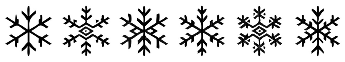 Snowflake different icons. Vector illustrator