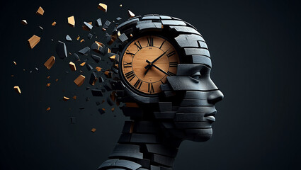 Time and the fragile human mind abstract art