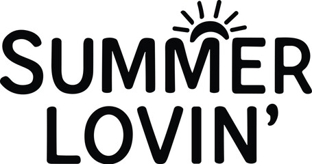 Summer lovin vector black silhouette print design