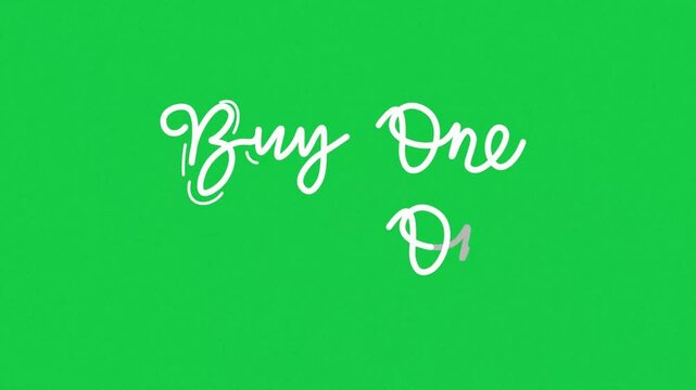 buy one get one One line continuous animated typography intro outro, Hand drawn calligraphy monoline vintage text on background. Calligraphy lettering animation video shop, discount,offers marketing