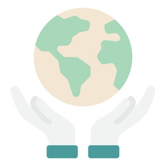 Earth held by hands icon