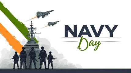 illustration of Indian navy day. Indian national celebration. poster, banner