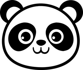 Adorable Cartoon Panda Face Vector