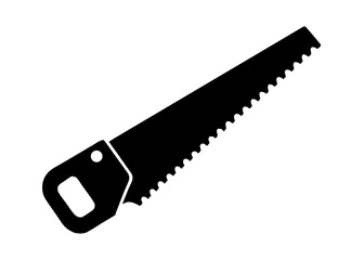 Hand Saw Tool Vector Icon in Black