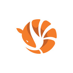 abstract pangolin orange logo design
