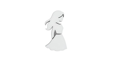 Fototapeta premium A simple 3d model of a woman in a dress isolated on white background