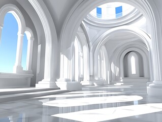 White archway cathedral interior