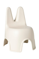 Off white plastic childrens step stool isolated on transparent background