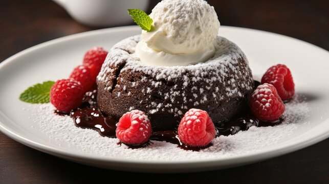 chocolte food on a white plate