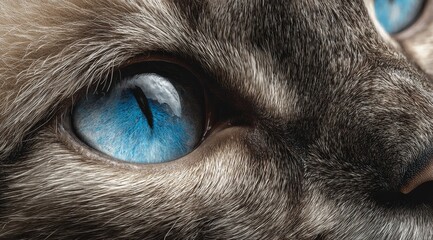 Stunning Close-Up of a Cat's Captivating Blue Eyes