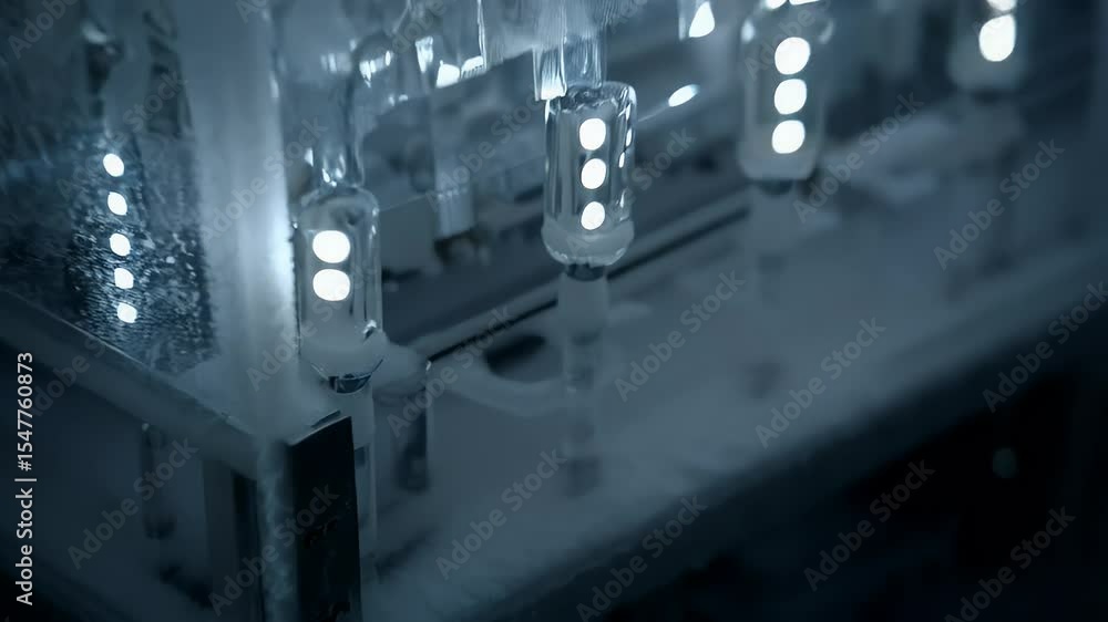 Poster illuminated water feature in a machine