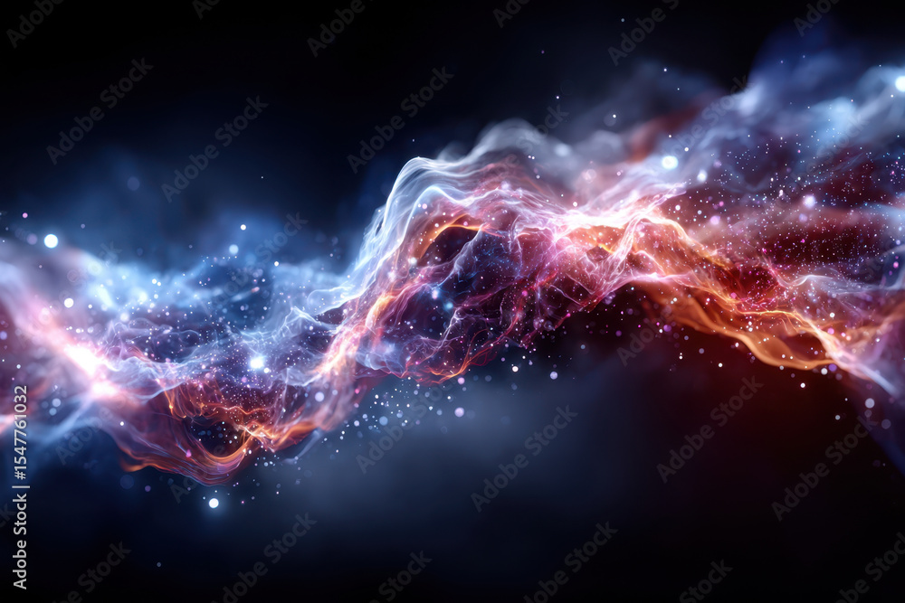 Poster cosmic swirl of vibrant colors and light creating a captivating abstract representation
