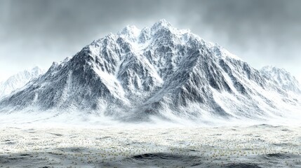 Fototapeta premium Snowy Mountain Landscape
