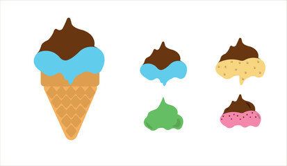 Ice Cream Vector Set for Summer Designs, Sweet Summer, icecream icons, patterns, illustration