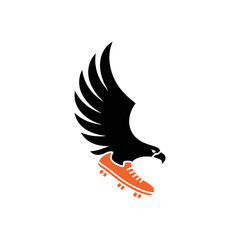 Eagle with soccer shoe logo