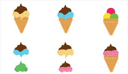 Ice Cream Vector Set for Summer Designs, Sweet Summer, icecream icons, patterns, illustration