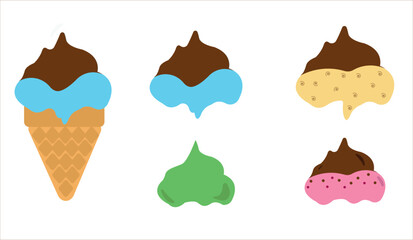 Ice Cream Vector Set for Summer Designs, Sweet Summer, icecream icons, patterns, illustration