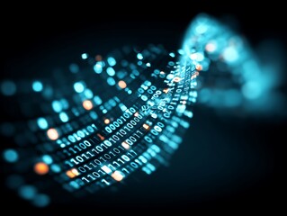 Abstract binary code spiral