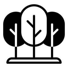 Obraz premium Minimalist Trees Silhouette Illustration