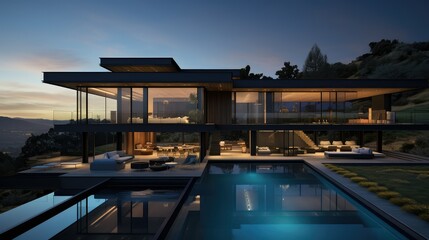 Fototapeta premium photograph luxury house dark