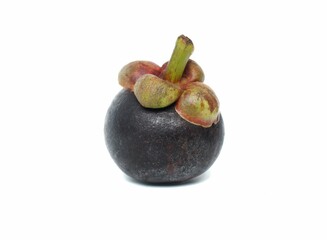 Fresh mangosteen fruit isolated on white background.