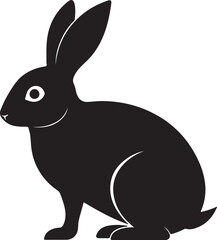 Rabbit black silhouette vector art