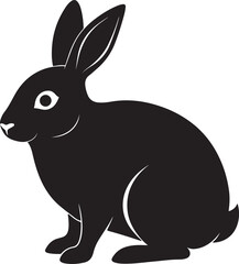 Rabbit black silhouette vector art