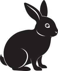 Fototapeta premium Rabbit black silhouette vector art